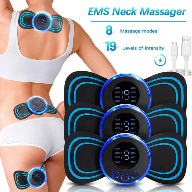 8 MODES RECHARGEABLE NECK MASSAGER WITH REMOTE CONTROL