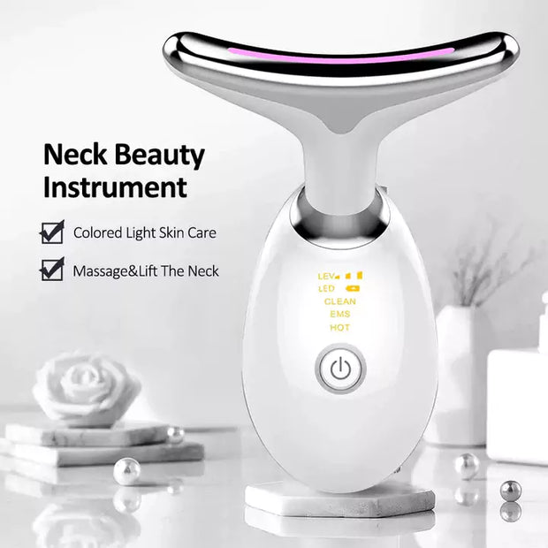 NECK FACE BEAUTY DEVICE, ELECTRIC MICROCURRENT WRINKLE REMOVER  LED DEVICE FOR WOMEN