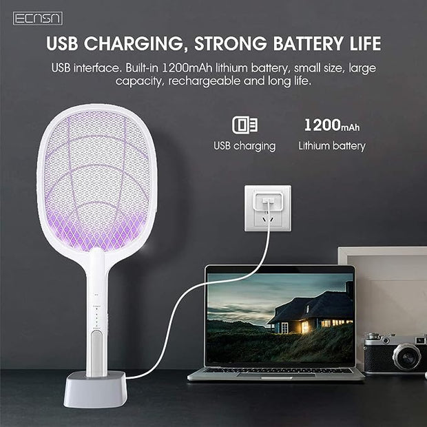 Electric Bug Zapper, Instant Fly Swatter Rechargeable Racket.