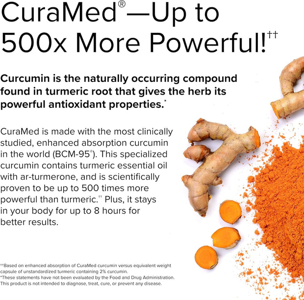 Terry Naturally CuraMed Curcumin Complex - Superior Absorption BCM-95 - Non-GMO, Gluten Free, Halal