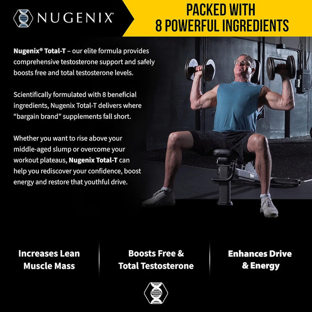 Nugenix Total-T, Free and Total Testosterone Booster Supplement for Men