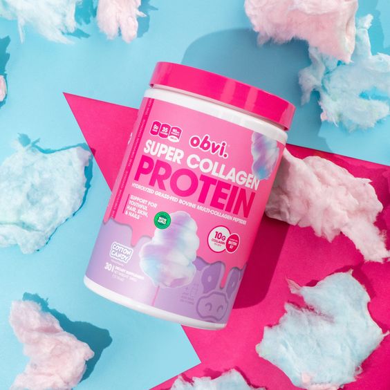 Super Collagen Protein Powder by Obvi - Cotton Candy