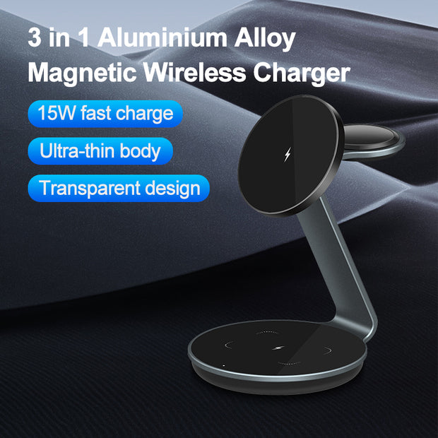 Magnetic Wireless Charger Stand 3 in 1 Fast Charging Station For iPhone 15 14 13 12 Pro Max Apple Watch 9 8 7 6 5 Induction USB