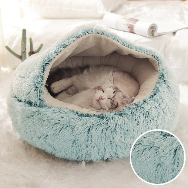 Plush Pet Cat Bed Round Cat Cushion