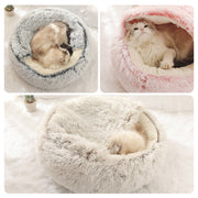 Plush Pet Cat Bed Round Cat Cushion