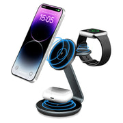 Magnetic Wireless Charger Stand 3 in 1 Fast Charging Station For iPhone 15 14 13 12 Pro Max Apple Watch 9 8 7 6 5 Induction USB