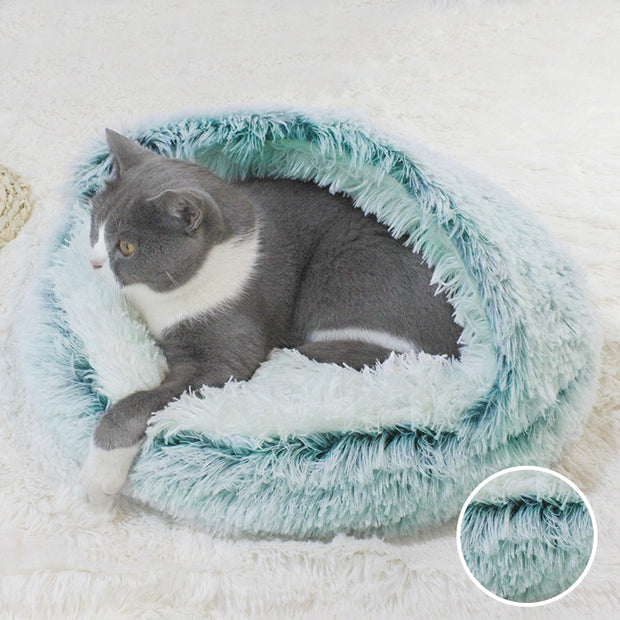 Plush Pet Cat Bed Round Cat Cushion