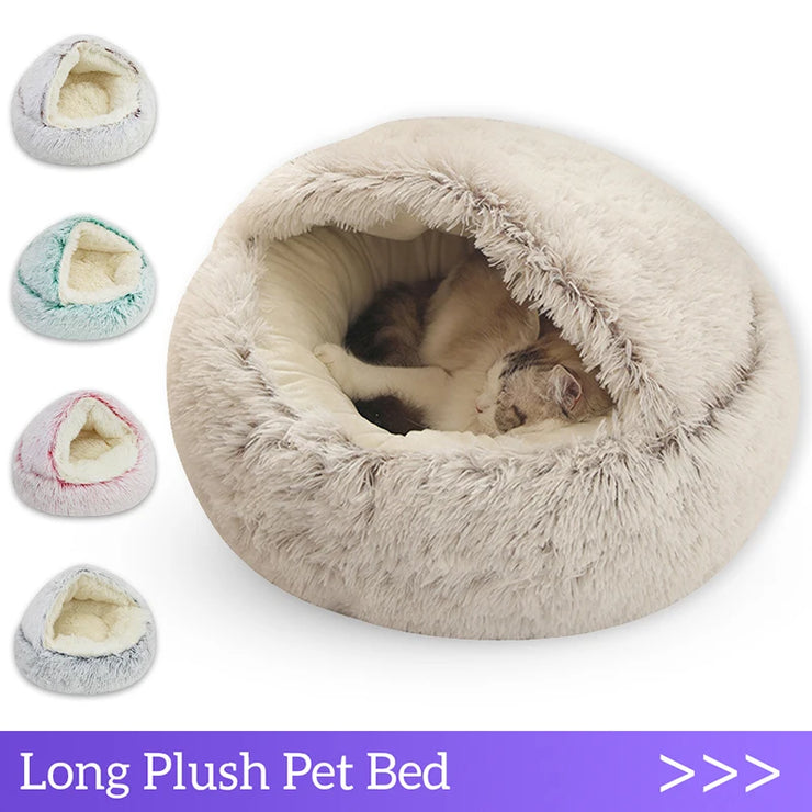 Plush Pet Cat Bed Round Cat Cushion